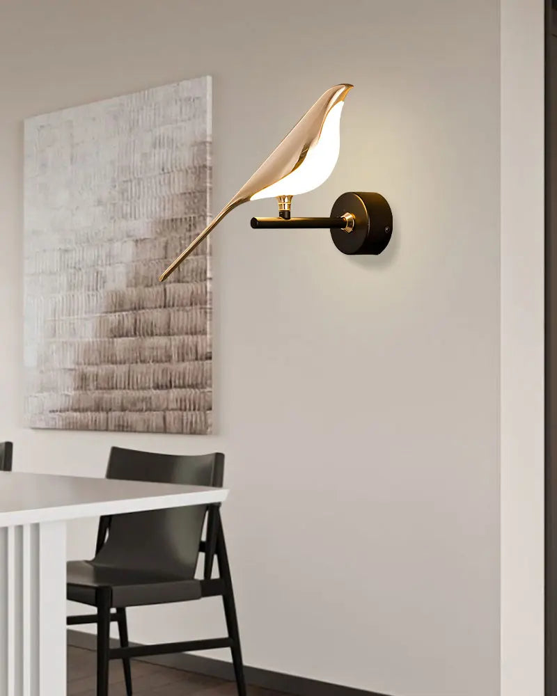 Lampade da Parete LED Girevoli a Forma di Uccello Magpie con Spina EU/US per Comodino, Camera da Letto, Lampade da Parete Nordiche, Applique per Cucina e Sala da Pranzo