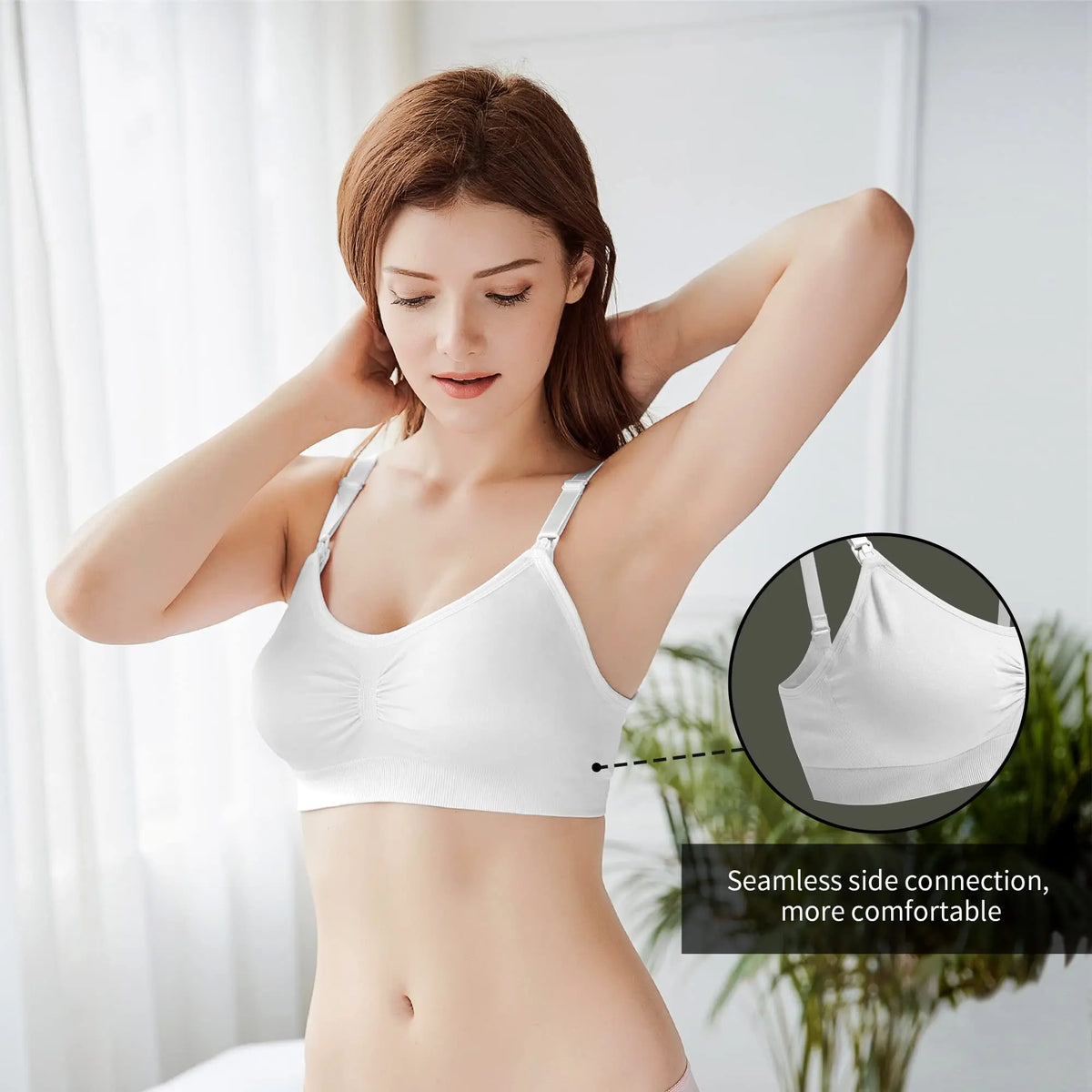 Reggiseni morbidi per l'allattamento per donne, comodi reggiseni premaman senza cuciture con clip di facile accesso, per gravidanza e post-parto