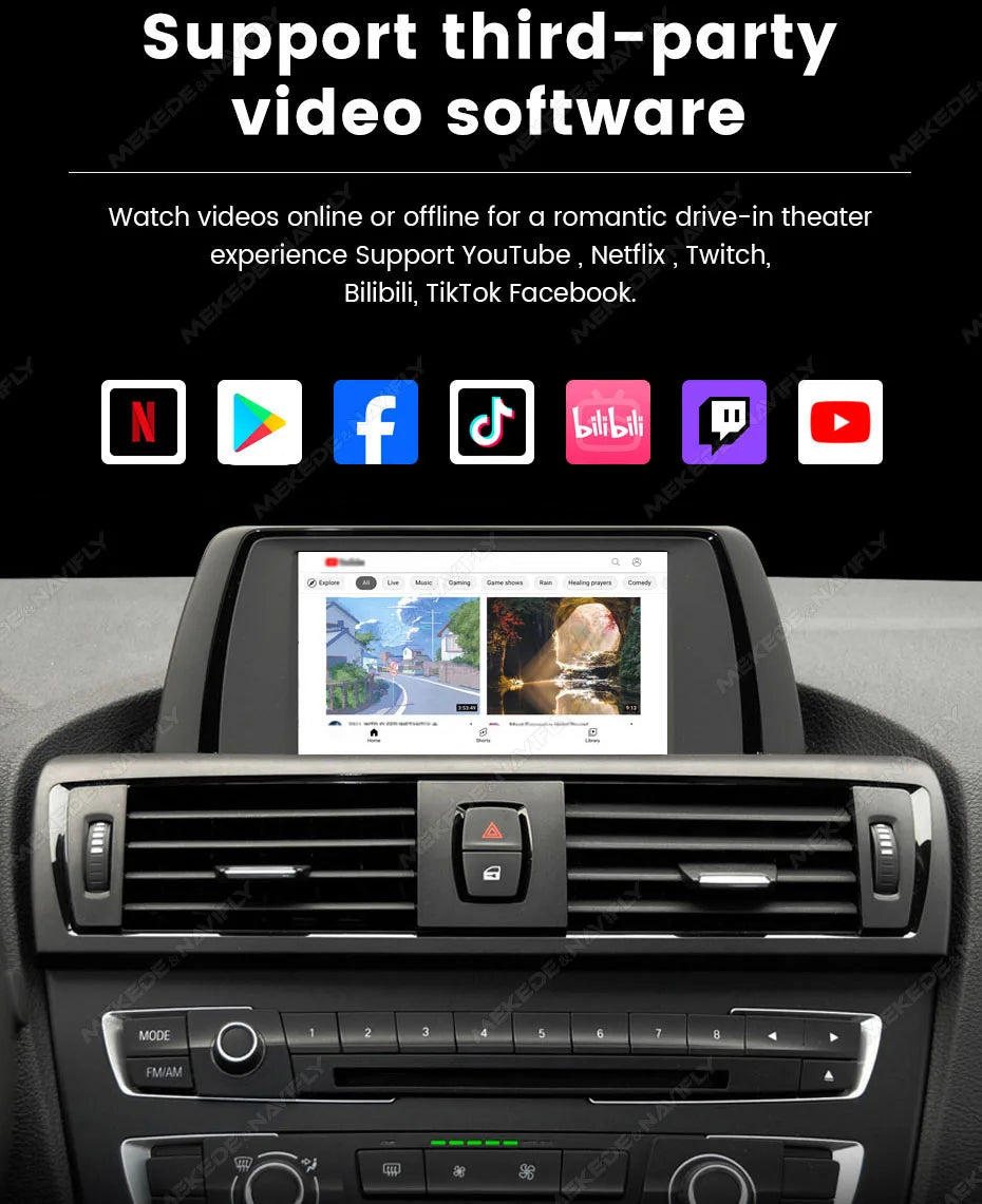 MEKEDE Modulo BOX DSP HiFi con mirroring, CarPlay wireless, Android Auto, AirPlay, Autolink per BMW F20 F21 F30 F31 F34 F07 F10 F11 F01 F2 F25 E60 E61 E81 E82 E84 E87 E88 E89 E90 E91 E92 E93 E70 E71 Sistema CIC