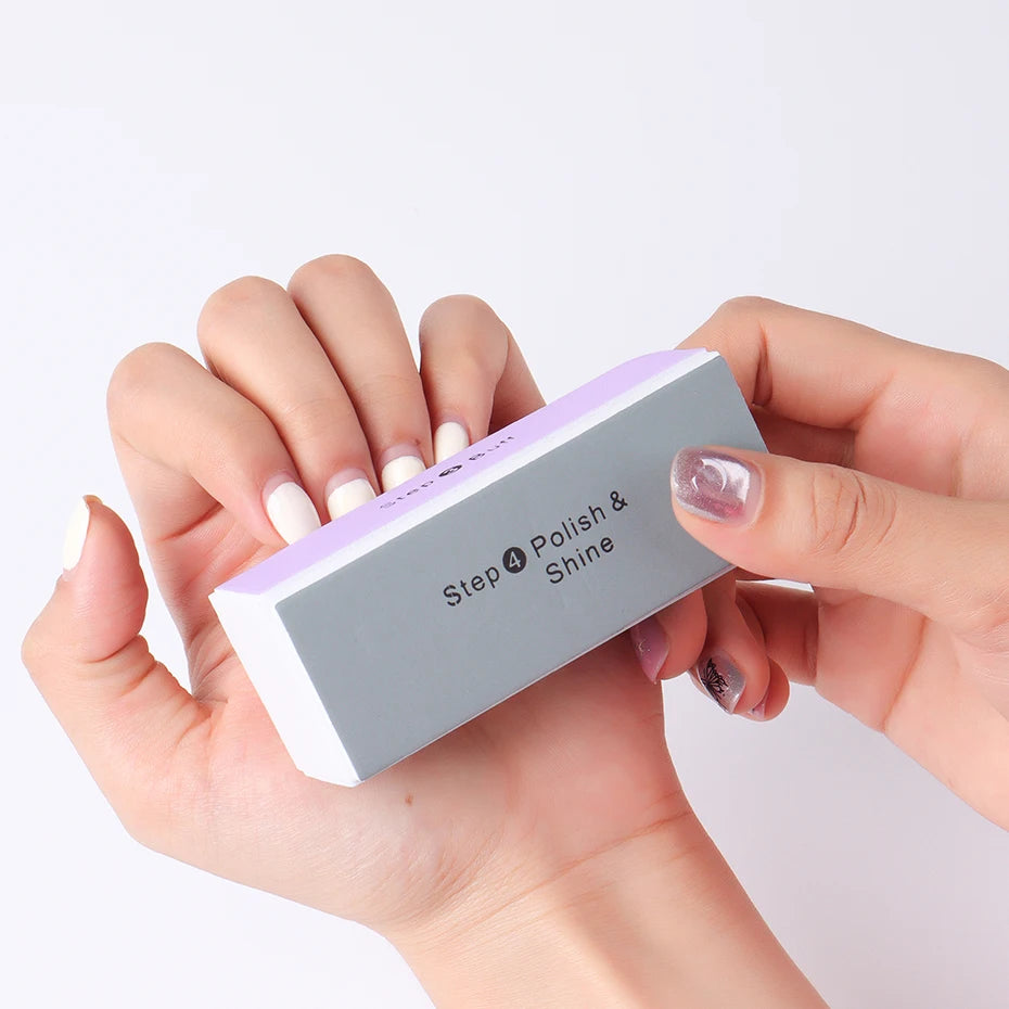 Tamponi per unghie in spugna a 4 lati Blocco per levigatura colorato Levigatura Lucidatura Lima per unghie Strumento professionale per manicure per unghie su 4 lati