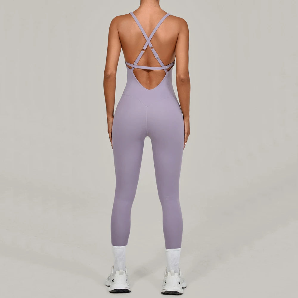 Regolabile Indietro Fitnes Donna Body Corsetto Yoga Set Push Up Palestra Tuta intera Tuta da allenamento Abbigliamento attivo femminile XP274