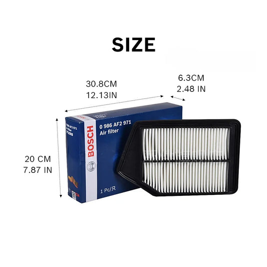 Filtro aria motore Bosch AF2971 adatto per Honda Accord (VIII Saloon, Accord IX Saloon, VIII Estate), per Acura TLX, 2.0L 2.4L 3.5L