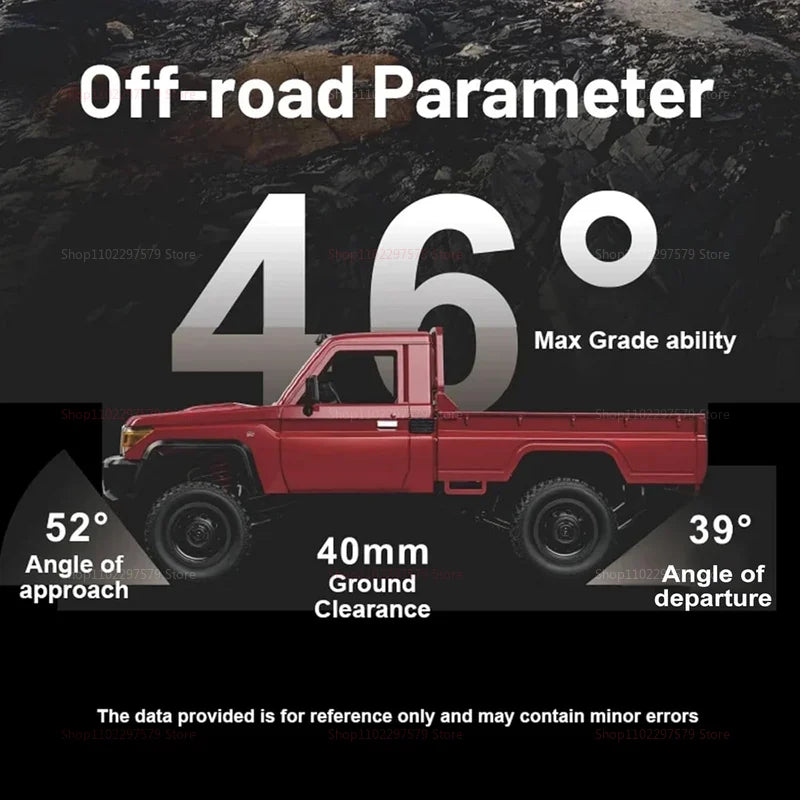MN82 Pickup 4WD Off-Road PRO Aggiornato, Auto RC in Scala 1:12 con Fari, Giocattolo Telecomandato 2.4G, Regalo per Bambini, Gioco all'Aperto