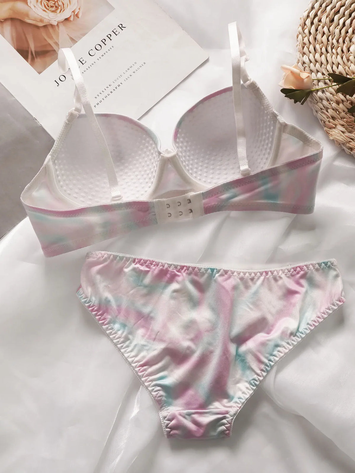 Nuovo design mimetico rosa dolce di vendita caldo con anello in acciaio che raccoglie tirare e reggiseno anti-cedimento A2139