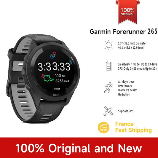 Garmin Forerunner 265, orologio sportivo Garmin, GPS per attività all’aperto, monitoraggio della corsa, fitness, maratona, nuoto, smartwatch cinese.