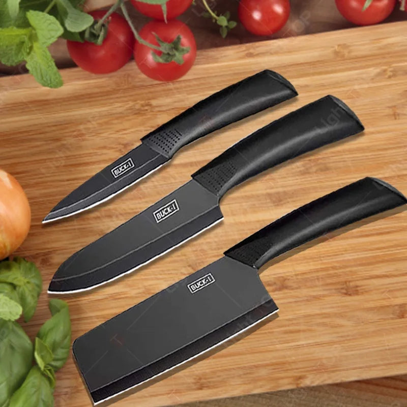 WXCOO Set di 1-3 Coltelli da Chef con Copertura, Coltello da Cucina Giapponese in Acciaio Inox per Tagliare Frutta e Verdura