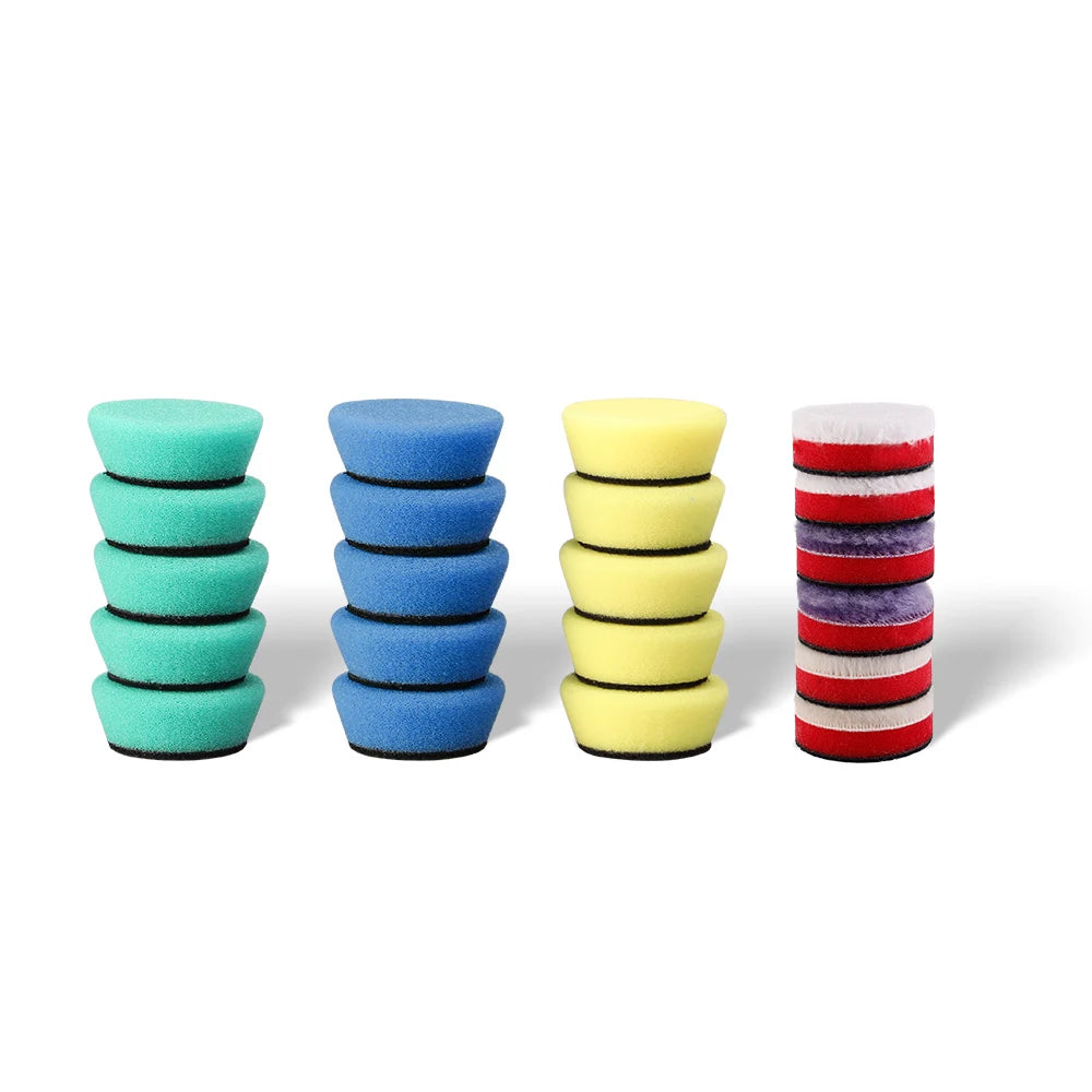 SPTA Mini Kit tampone per lucidatura in spugna da 1,5 pollici (40 mm) / 2 pollici (50 mm) per strumento di pulizia per lucidatrice a batteria 12 V