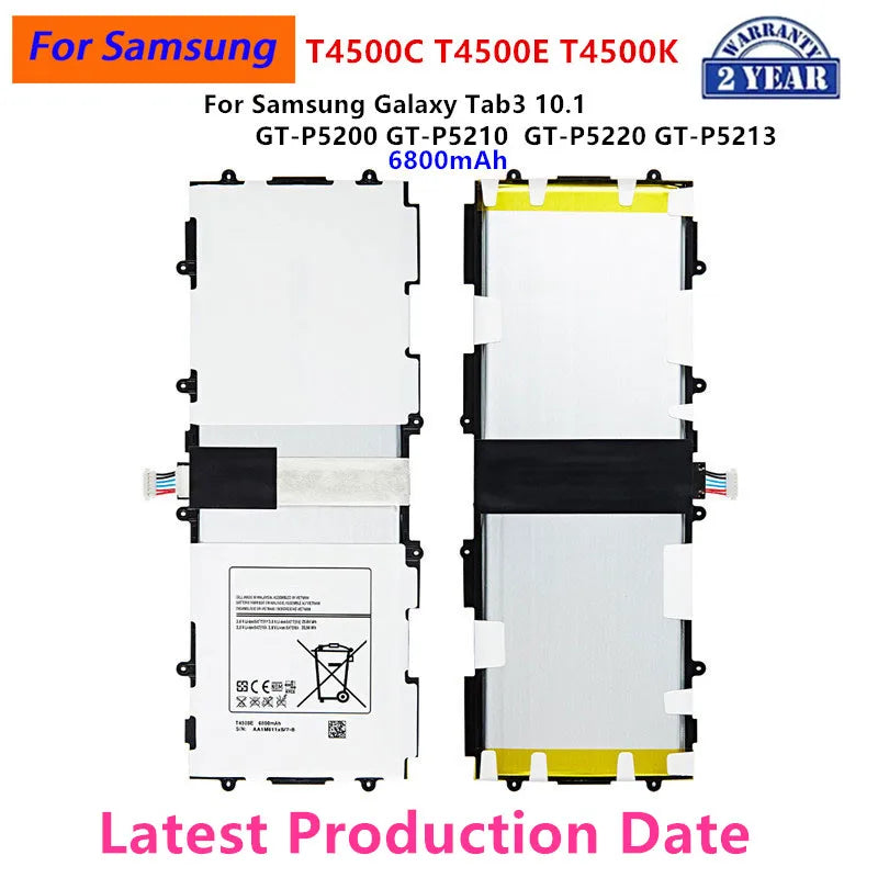 Brand New Tablet T4500C T4500E T4500K Batteria 6800mAh Per Samsung Galaxy Tab3 P5200 P5210 P5220 P5213 Batterie