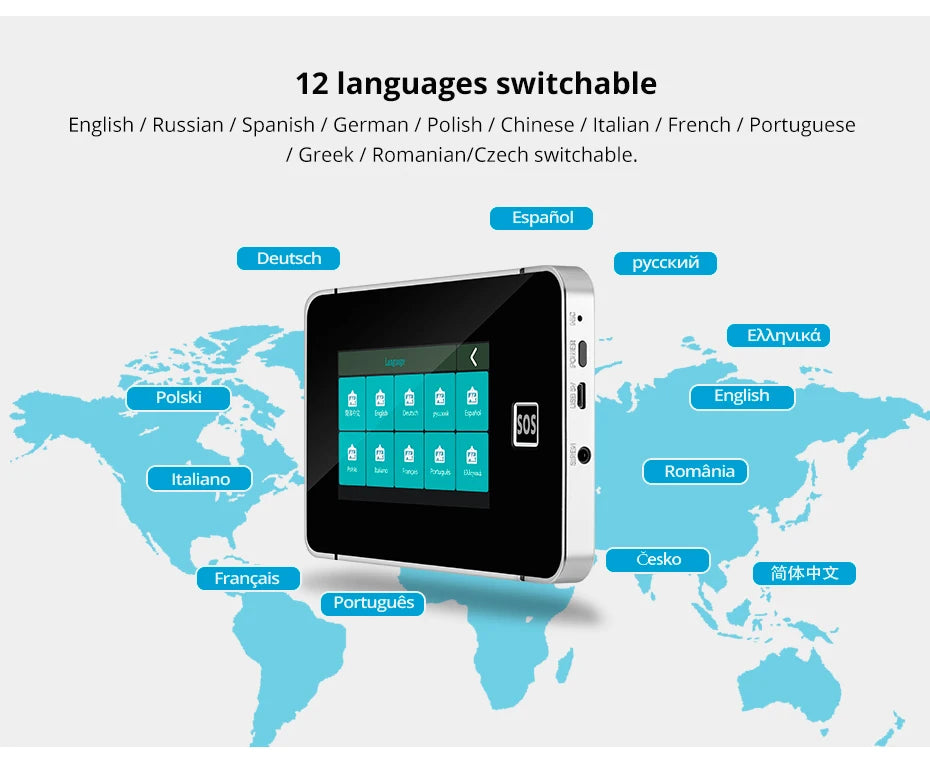 KERUI 2G WIFI GSM Sistema di Allarme Domestico Set Touch Screen da 4.3 pollici Sistema di Allarme di Sicurezza Tuya Smart App Alexa per la Casa Antifurto