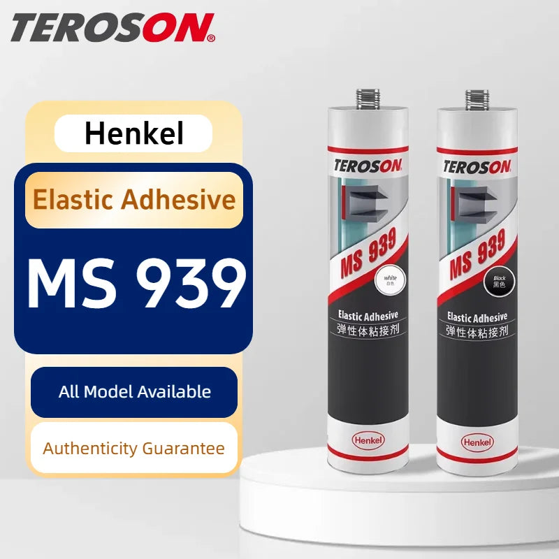 TEROSON MS 939 Sigillante Adesivo Elastico Polimerico MS Senza Cedimenti per Carrozzeria Auto, Camper, Roulotte, Giunti in Metallo e Plastica Nero Grigio