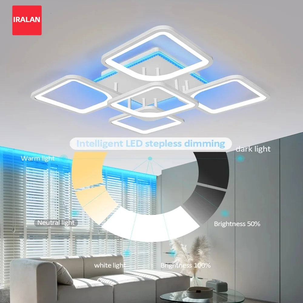 Lampade da soffitto moderne, a sospensione, con tecnologia LED e controllo remoto tramite app, adatte per illuminare camere da letto, cucine, soggiorni e altri ambienti.