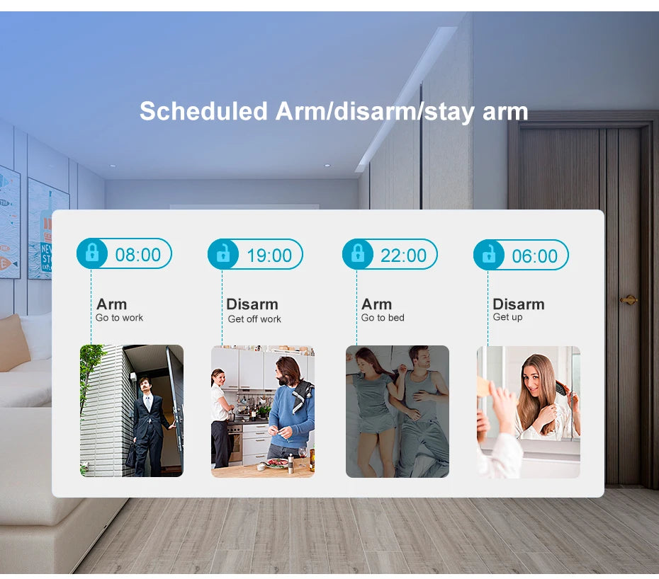 KERUI 2G WIFI GSM Sistema di Allarme Domestico Set Touch Screen da 4.3 pollici Sistema di Allarme di Sicurezza Tuya Smart App Alexa per la Casa Antifurto