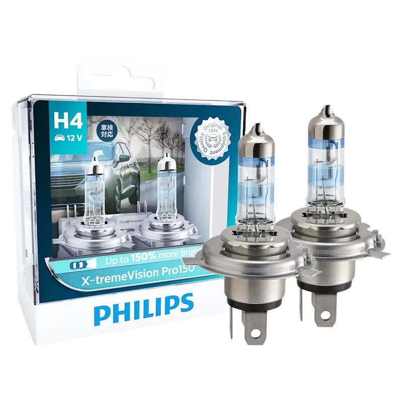 Philips H7 H4 12V 55W Faro alogeno Fino al 150% 200% Altro luminosità Lampadine originali per auto