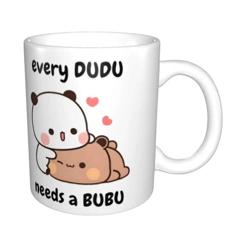 Tazze personalizzate per coppia Bubu Dudu Panda e Brownie Bear Tazza da caffè per tè al latte in ceramica fai-da-te