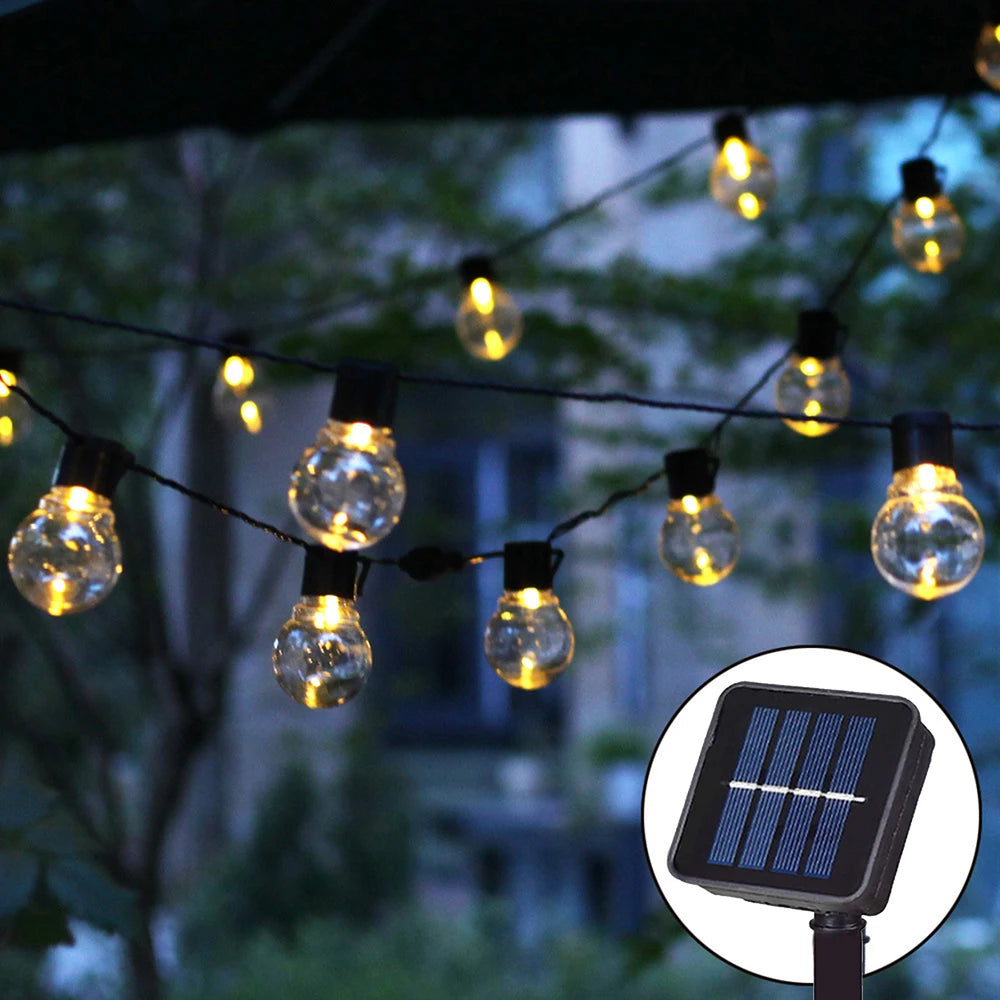 Stringa di luce esterna solare LED festone lucine ghirlanda stradale per Natale giardino campeggio terrazza lampada decorazione festa