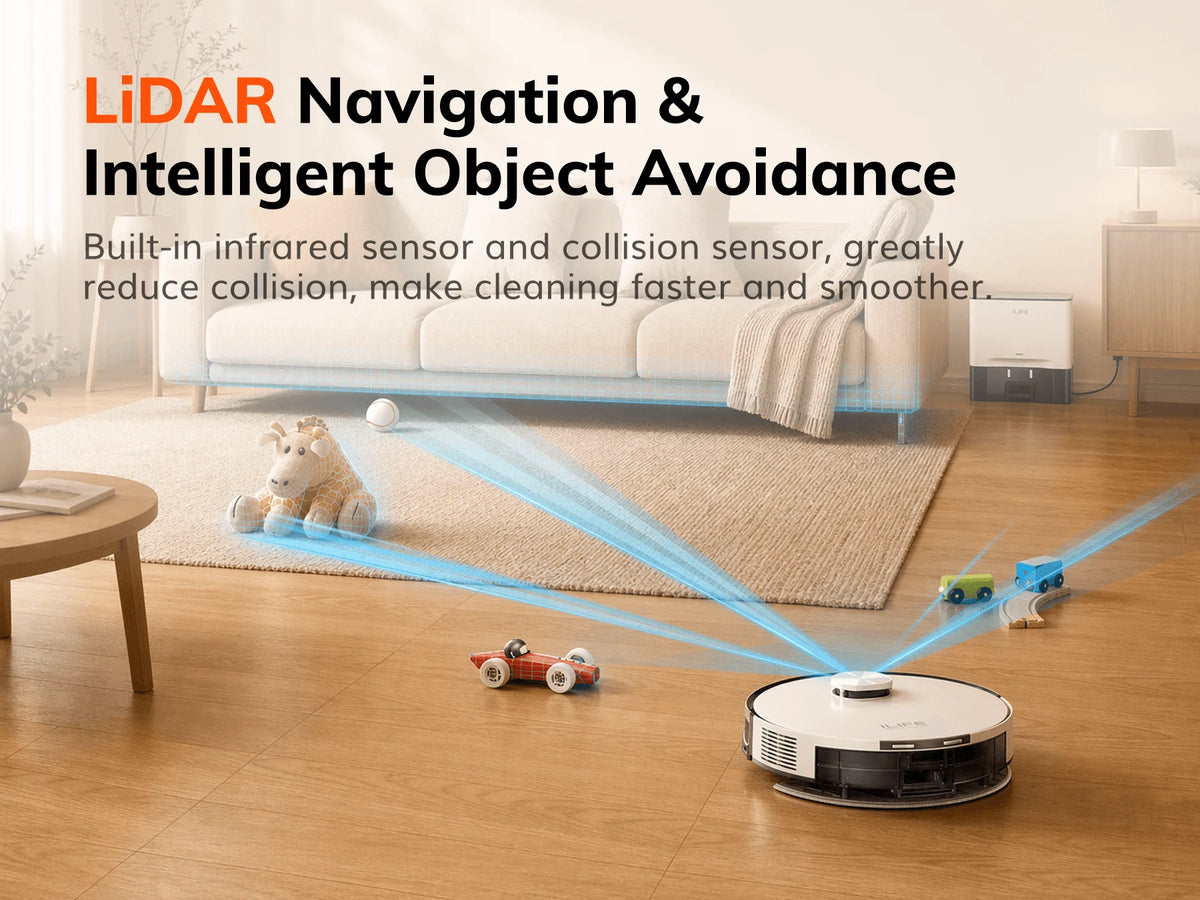 Robot Aspirapolvere ILIFE A30 Pro con Stazione di Svuotamento Automatico, Forte Aspirazione 5000Pa, Navigazione LDS, 180 Minuti di Autonomia, Funzione 2-in-1 Lavaggio e Spazzamento, Controllo APP, Pulizia di Pavimenti e Tappe