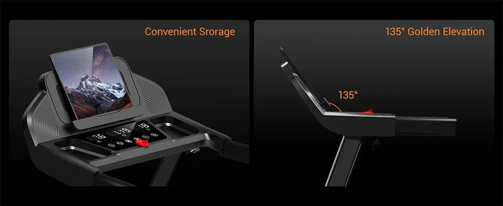 ROBORE SF20 Treadmill Pieghevole per Casa con Inclinazione del 15%, Velocità di 12 km/h, Carico Massimo di 136 kg, Motore Silenzioso Brushless da 3.0HP, Nastro da Corsa 97×40 cm, Tripla Ammortizzazione, Cuscino a 7 Strati