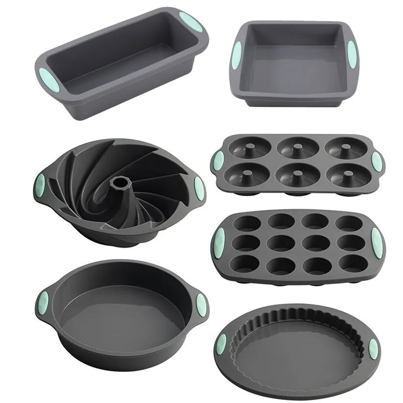 Stampo per muffin in silicone per pane, resistente al calore, teglia da forno, antiaderente, set di teglie per torte, stampo per torta 3D, strumento per pasticceria