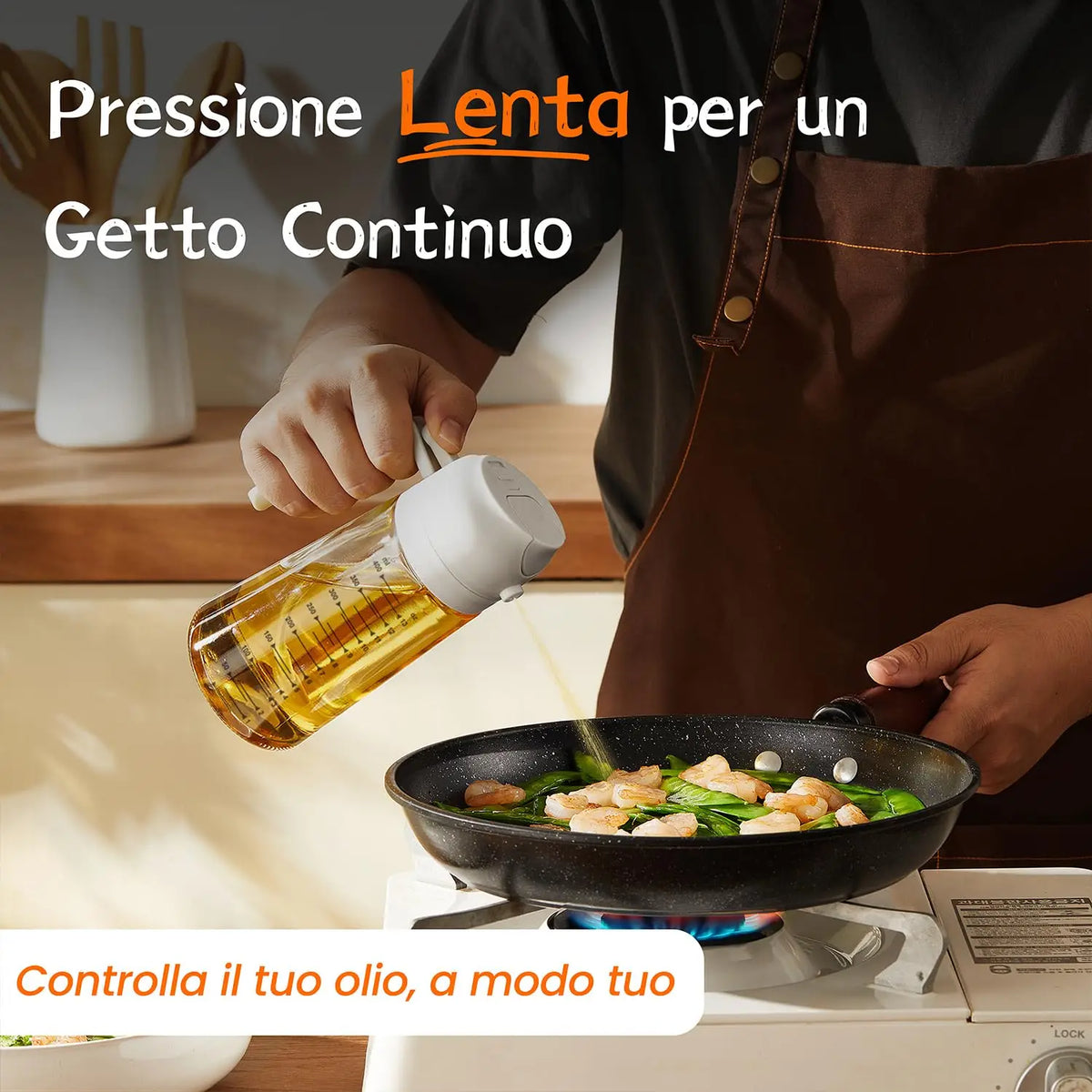 Spruzzino Olio per Friggitrice Aria 470ml, Dosatore Olio 2 in 1, Oliera Spray per Cucina, Insalata e Aceto, Accessori Cucina senza BPA
