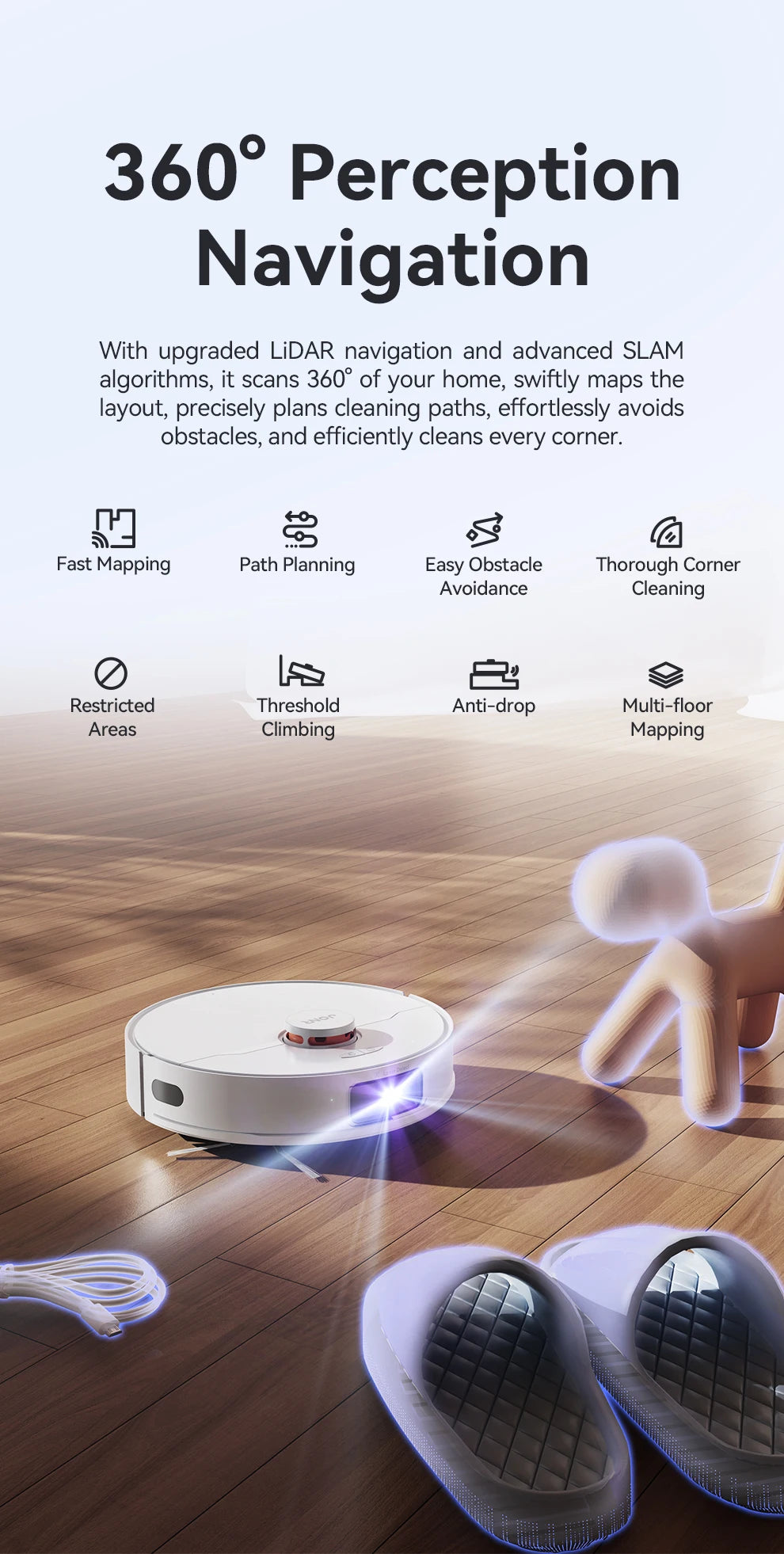 JONR Robot Aspirapolvere P20 Pro Edizione internazionale Lavare Aspirazione Salviette per asciugare Pulizia automatica Raccolta polvere Drenaggio Acqua