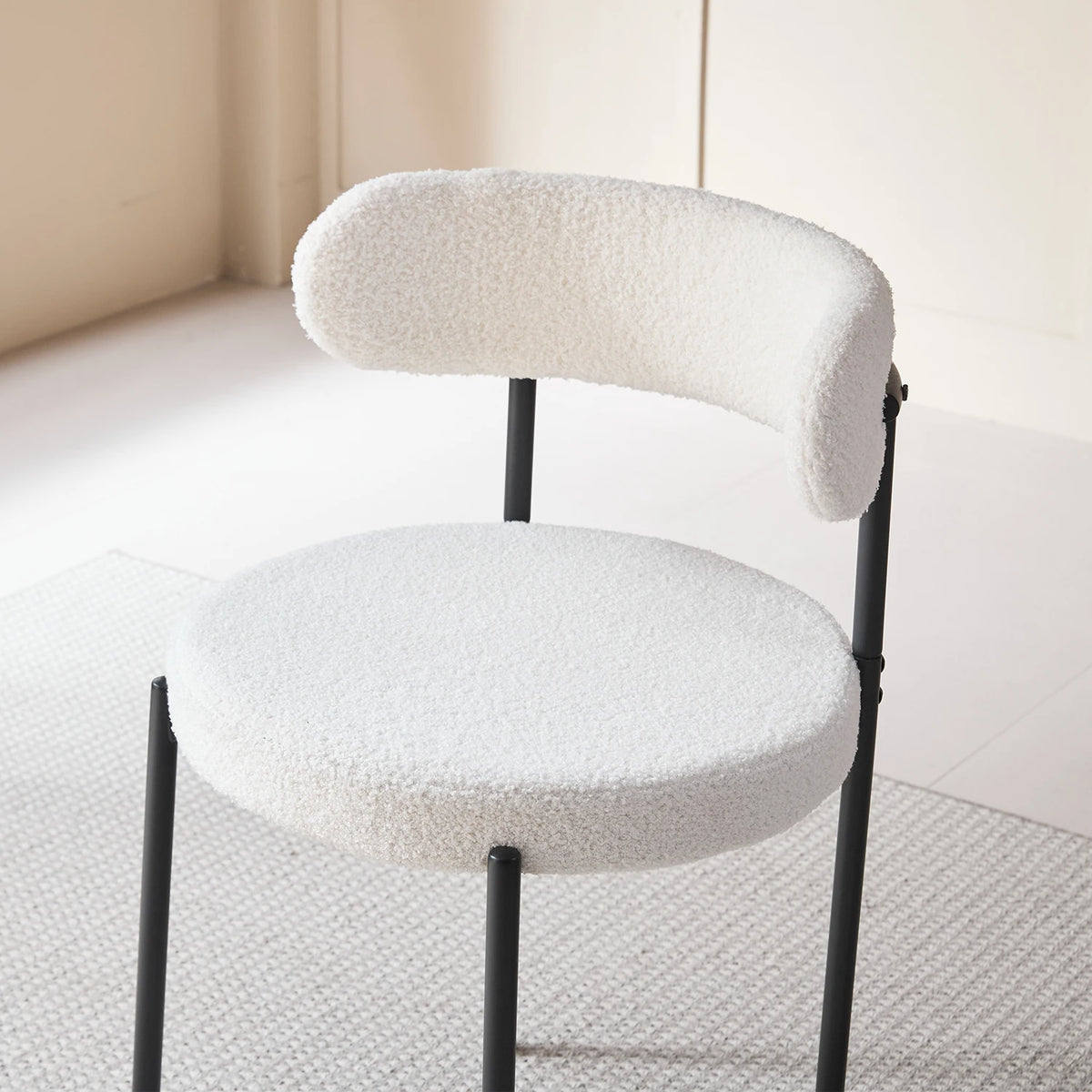 EGOONM Set di 2/4/6 Sedie da Pranzo in Stile Nordico, Sedie Imbottite in Velluto Teddy per Cucina e Sala da Pranzo