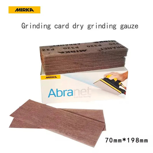 70-198mm Mirka Abranet Mesh Sabbia Rettangolare Carta Abrasiva Secca Vernice Auto Stucco Rettifica Maglia Carta Vetrata 80-400 Grana Floccaggio