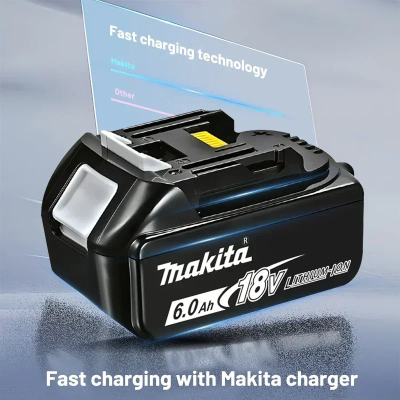 Batteria Originale Makita 18V 6Ah con Indicatore di Carica, Batteria Ricaricabile Makita BL1830 BL1840 BL1850 per Utensili Elettrici