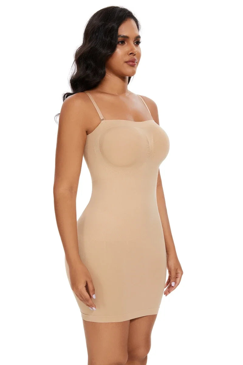 Abito modellante sexy da donna con spalle scoperte, aderente, senza spalline, intimo, compressione liscia, modellante per il corpo, vita dimagrante