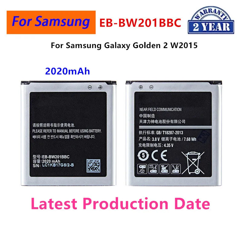 Nuovissima batteria EB-BW201BBC 2020mAh per batterie Samsung Galaxy Golden2 Galaxy Golden 2 W2015