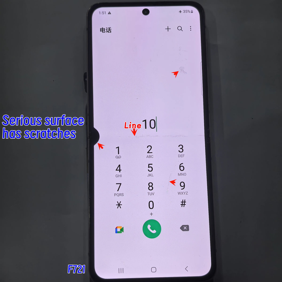 Display LCD Super AMOLED da 6.7'' 100% Testato per Samsung Z Flip 4 SM-F7210 F721 F721W F721U, Schermo Touch Sostitutivo Con Difetti