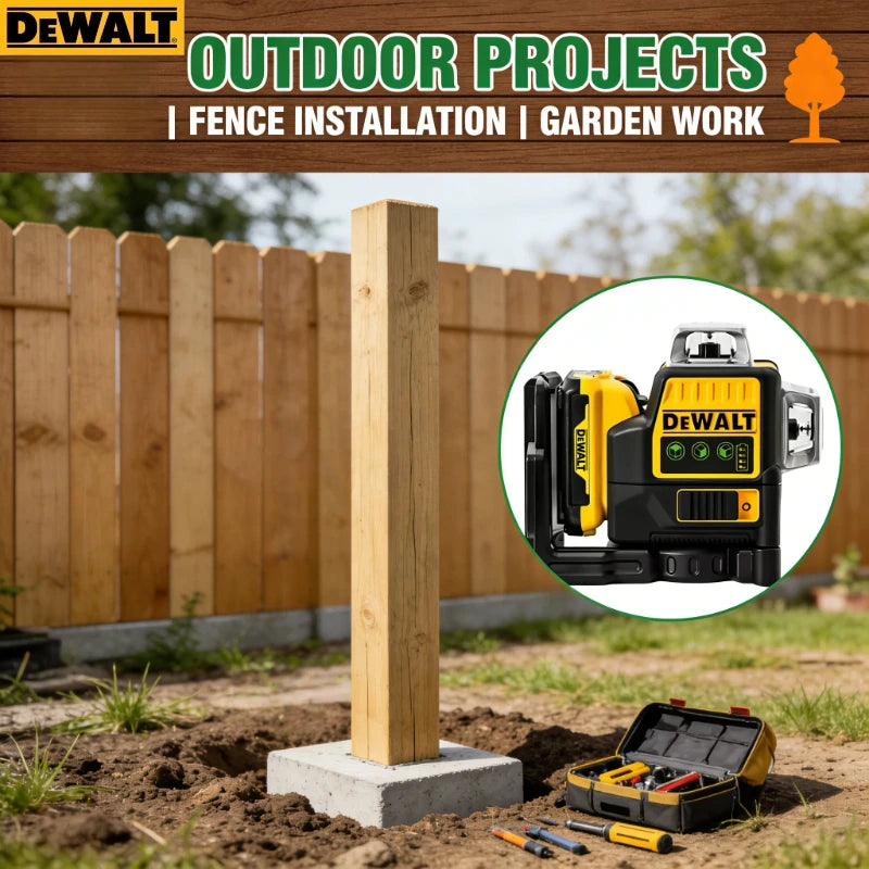 DEWALT DW089LG 3*360 ° Livella laser verde, con batteria al litio da 12 V, per tracciare linee orizzontali e verticali, ideale per l’uso all’aperto.