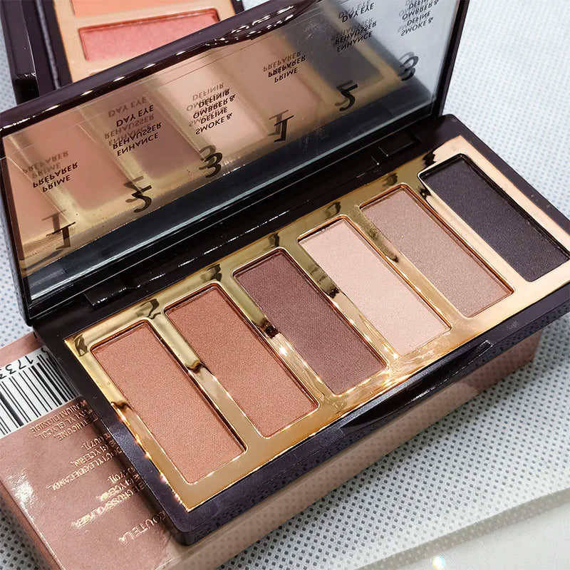 Palette Ombretti di Lusso Charlotte Tilbury, 6 Colori, 8.2g, Finitura Opaca e Perlata, Serie Colori Naturali, Cosmetici per Occhi