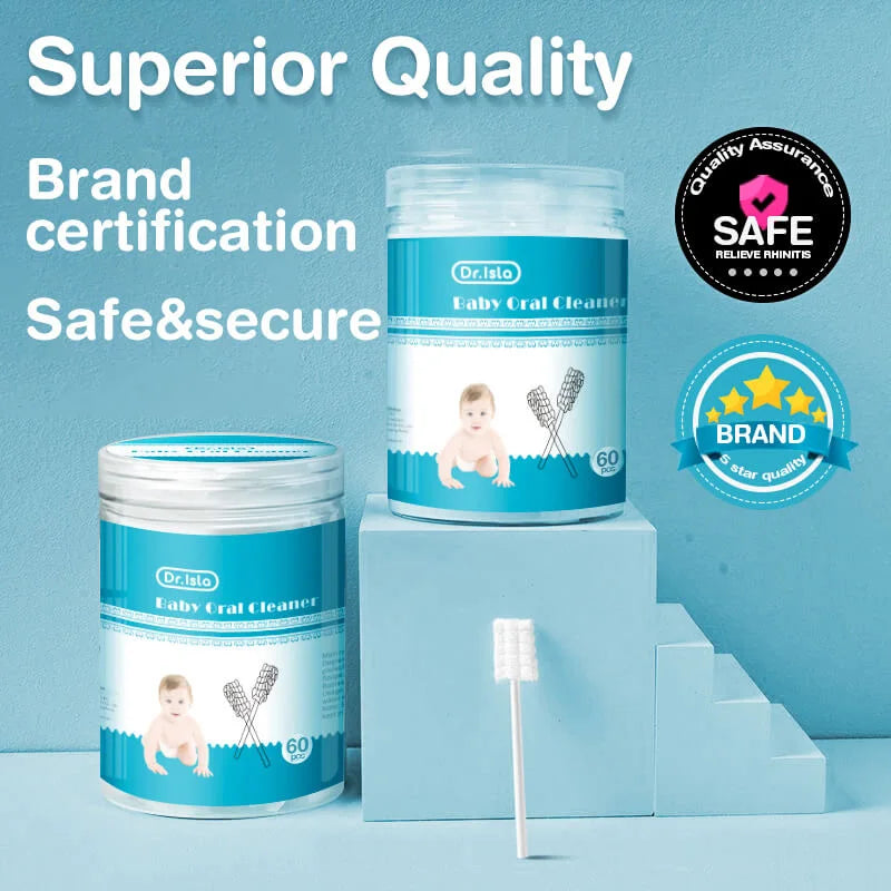 MAMIJOY 60 pz Bambino Bastone di Pulizia Orale Detergente Usa E Getta Denti Da Latte Garza Spazzolino Da Denti Lingua Del Bambino Lavaggio Per Il Neonato Igiene Orale