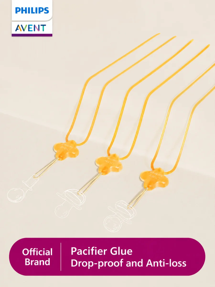 Catenella Anti-Caduta per Ciuccio Avent in Silicone 51cm, Cinghia Portaciuccio in Silicone Liquido Alimentare Bollibile per Ciuccio e Cucchiaio Massaggiagengive