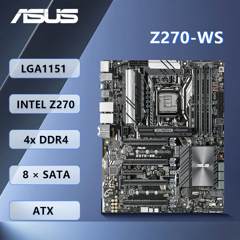 Scheda madre server ASUS Z270-WS Intel Z270 LGA 1151 DDR4 3866MHz ATX supporta CPU Core i3-6320 6400 7600 7700 G4560 6100
