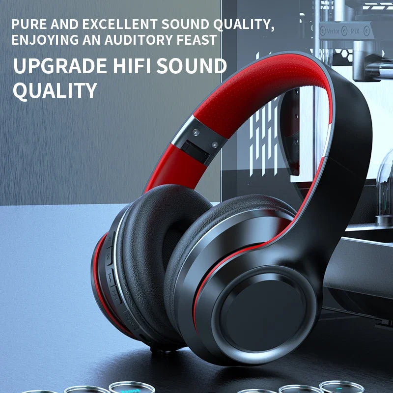 Nuovissime Cuffie Wireless Shoumi, Auricolari Bluetooth, Grandi Caschi con Microfono, Supporto per Scheda TF, Riproduzione Mp3 e Schermo Display