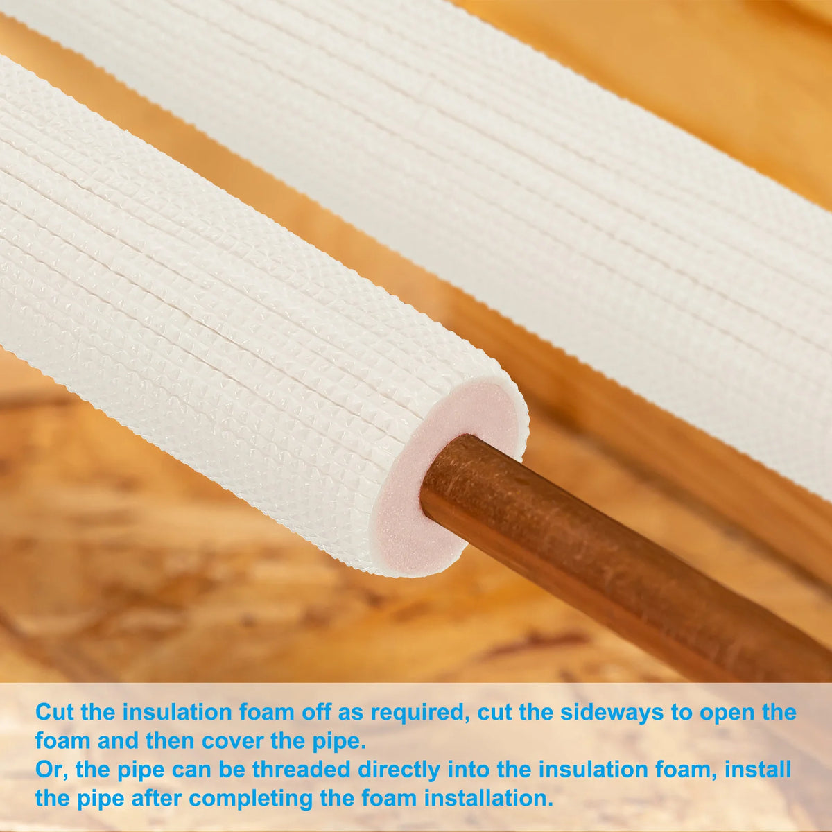 Tubo di schiuma isolante per tubi da 1/2/3 metri Tubo di schiuma per conservazione del calore Tubi per condizionatore d'aria Raccordi per mini set di linee di rame divise