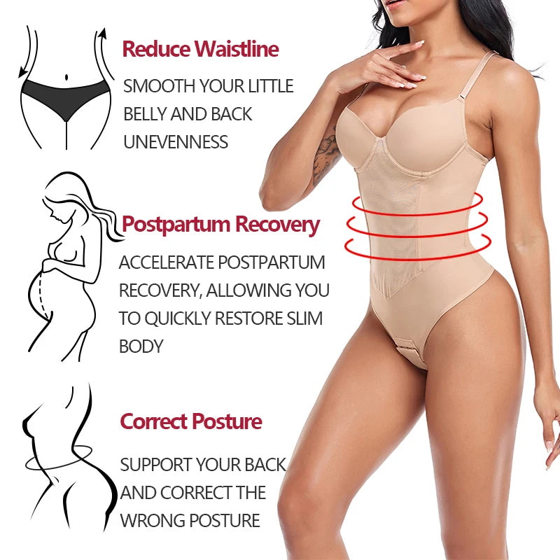 Perizoma Body Shapewear Donna Full Body Shaper Vita Trainer Ossa d'acciaio Pancia Controllo Biancheria intima Pancia piatta Sottoseno Corsetto