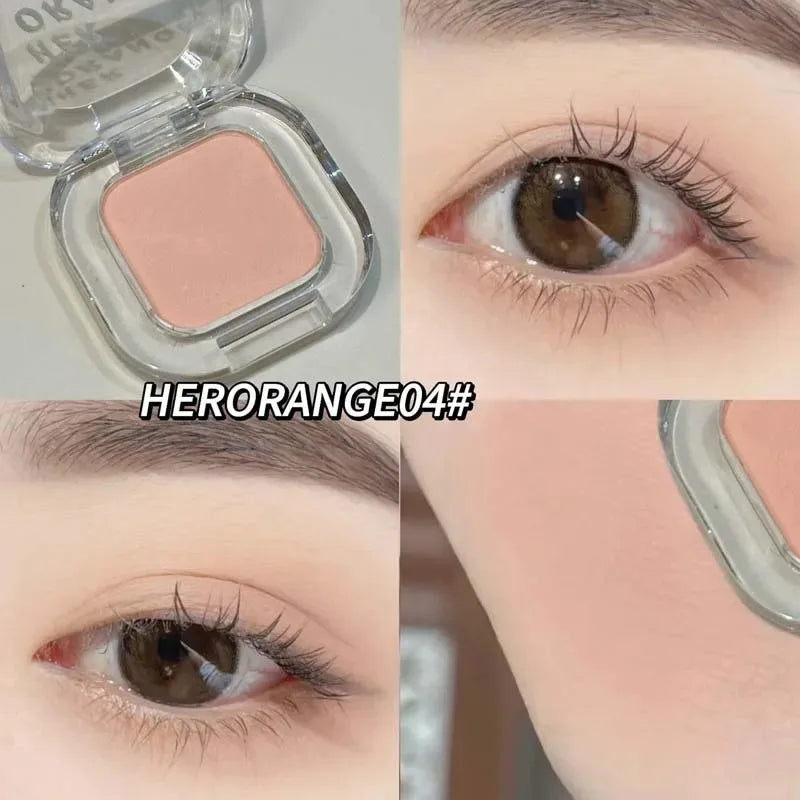Palette Ombretto Monocromatico Rosso Marrone, Eyeliner in Polvere, Rosso Corallo Opaco Setoso, Eyeliner Effetto Baco, Impermeabile, Trucco Aegyo-sal