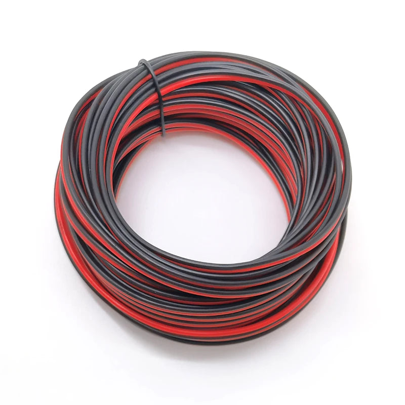 Cavo in PVC a 2 pin, 5, 10, 20 m, filo elettrico in rame 22 AWG per inverter e motore di batteria per auto