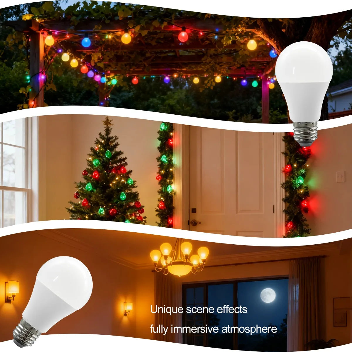 10 Lampadine LED E27 2200K 3000K 4000K 6000K AC100-240V Rosso Verde Illuminazione Colorata di Alta Qualità in Vetro PC per Arredamento Casa