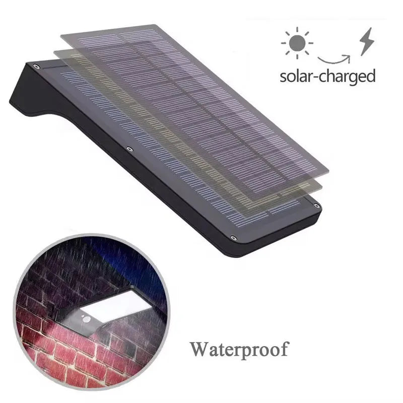 48 led luci da parete stradali solari 450LM 3.5W led sensore PIR di movimento solare luci DIM in alluminio con telecomando per garage da giardino