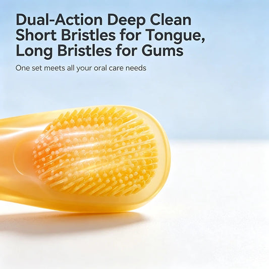 Spazzolino da dito Avent BBL70 con setole morbide e rigide per la pulizia dei denti del bambino e della lingua, in silicone alimentare, disinfettante