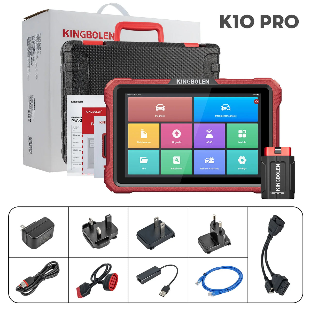 Ultimo Modello 2026 KINGBOLEN K10 PRO/K10 ELITE Strumento Diagnostico con Diagramma Topologico Completo del Sistema, Scanner Auto OBD OBD2 CANFD DOIP, 40+ Funzioni di Reset