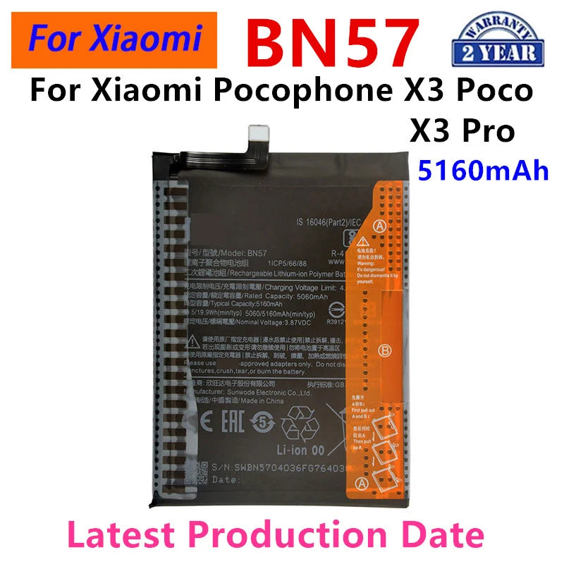 100% batteria originale BN57 5060mAh per Xiaomi Pocophone X3 Poco /X3 Pro batterie di ricambio per telefono + strumenti