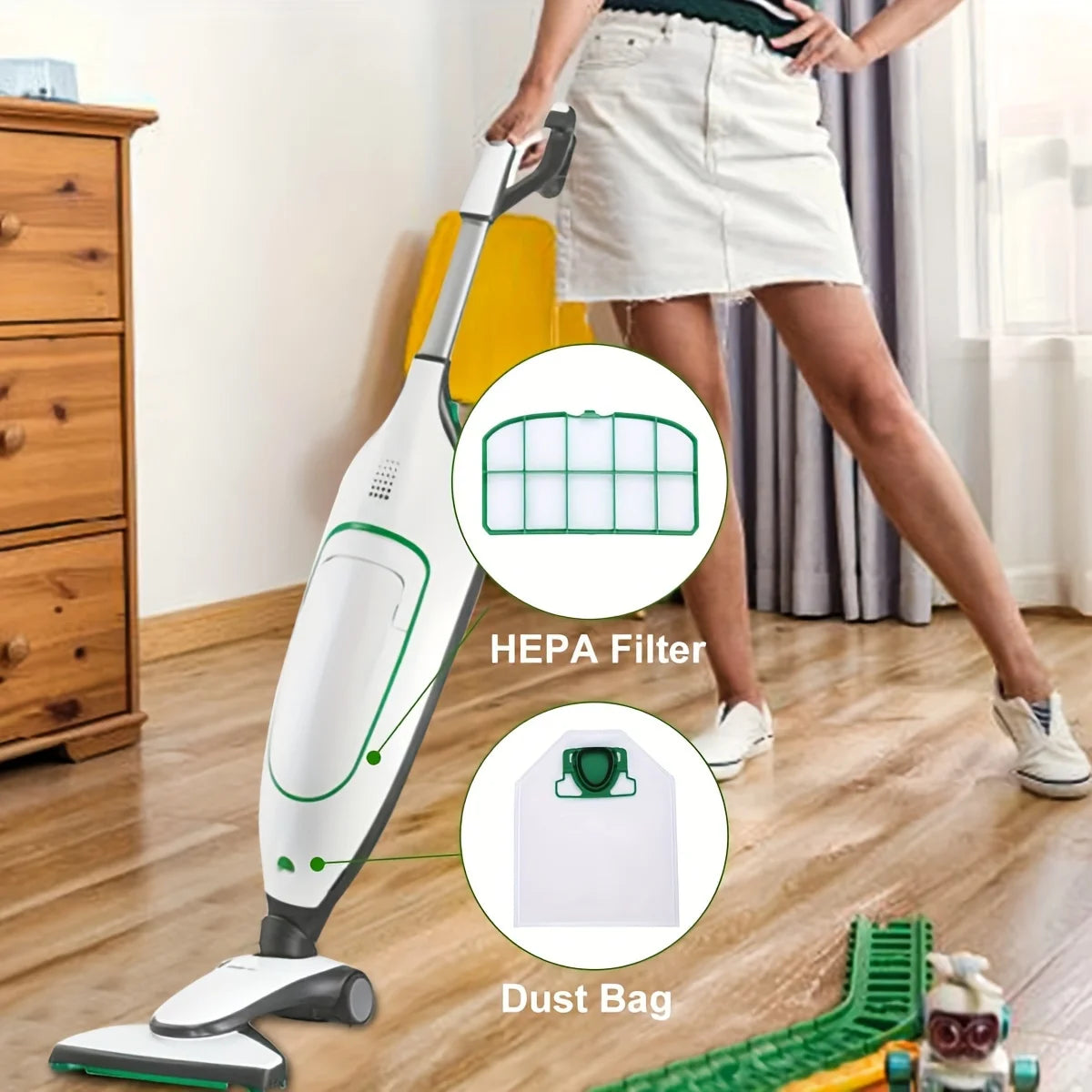 10 confezioni di sacchetti per aspirapolvere VK200 di ricambio per filtro Vorwerk Kobold VK200 FP200, Premium adatto per soffianti di allergie