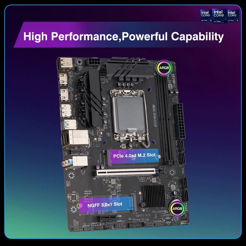 Kit PC ERYING H810, Scheda Madre H810M DDR5, Supporta CPU Intel Core Ultra200 Serie 7/8/9 225F 230F 250KF 270K LGA1851 Pin