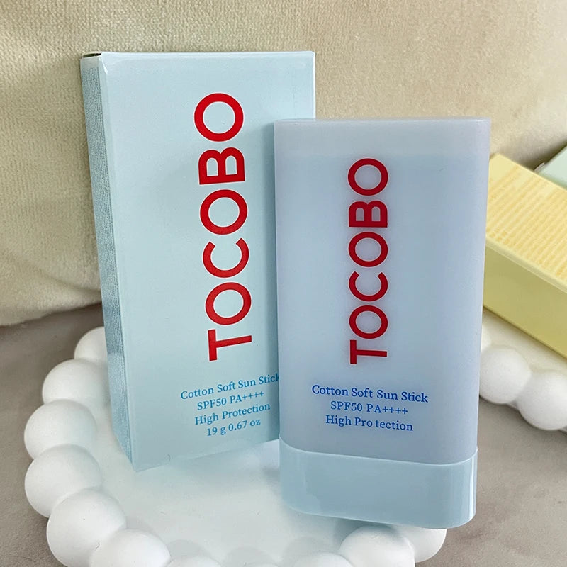 TOCOBO Sun Stick Collection Cotton Soft Waterproof Cooling Blue Green SPF50+ PA++++ Stick Solare Leggero Portatile per Applicazione Ripetuta