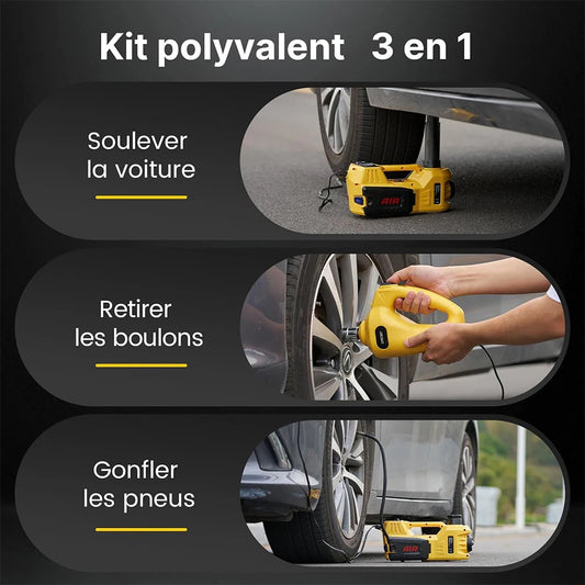 Martinetto Elettrico per Auto Taskstar 5T, Sollevatore Idraulico Elettrico con Gonfiatore Integrato 12V, Cambio Gomme con Luce LED per Berlina SUV Camion