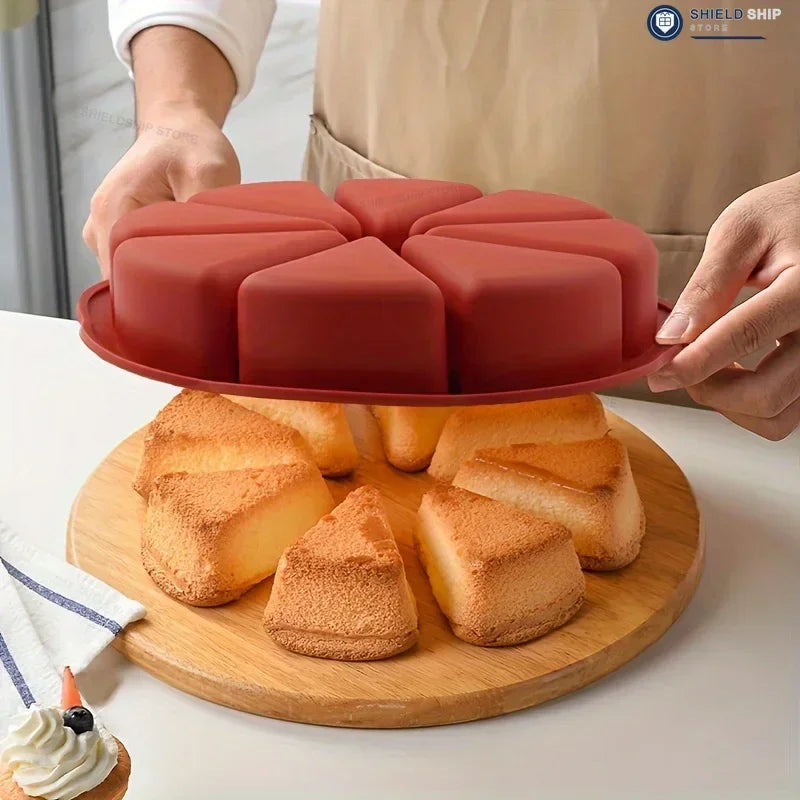 Set di stampi triangolari in silicone per torte - adatti a teglie da forno antiaderenti con 8 cavità, ideali per brownies, pancake, cupcake, ecc.